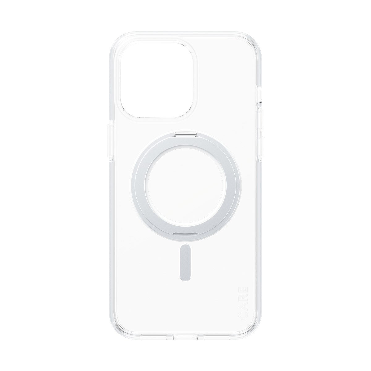 CARE by PanzerGlass® Feature Case Transparent m. Silber Kickstand & MagSafe iPhone 15 Pro Max